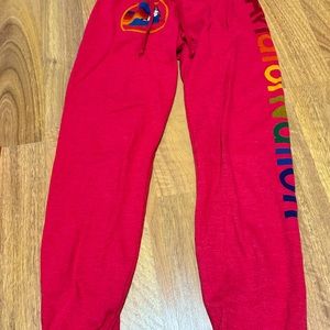 Aviator Nation Neon Logo Sweatpant in Neon Red